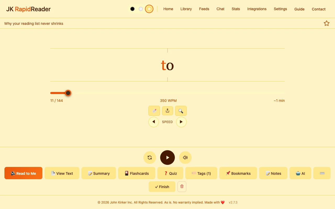 The reader in sepia with a dyslexia-friendly font.